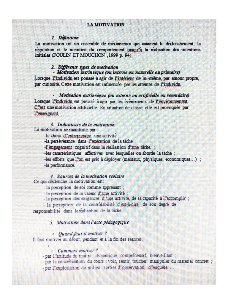 La Motivation 1 | PDF