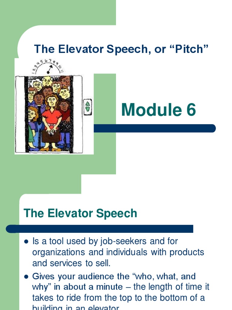 Module 6 Elevator Pitch Pdf