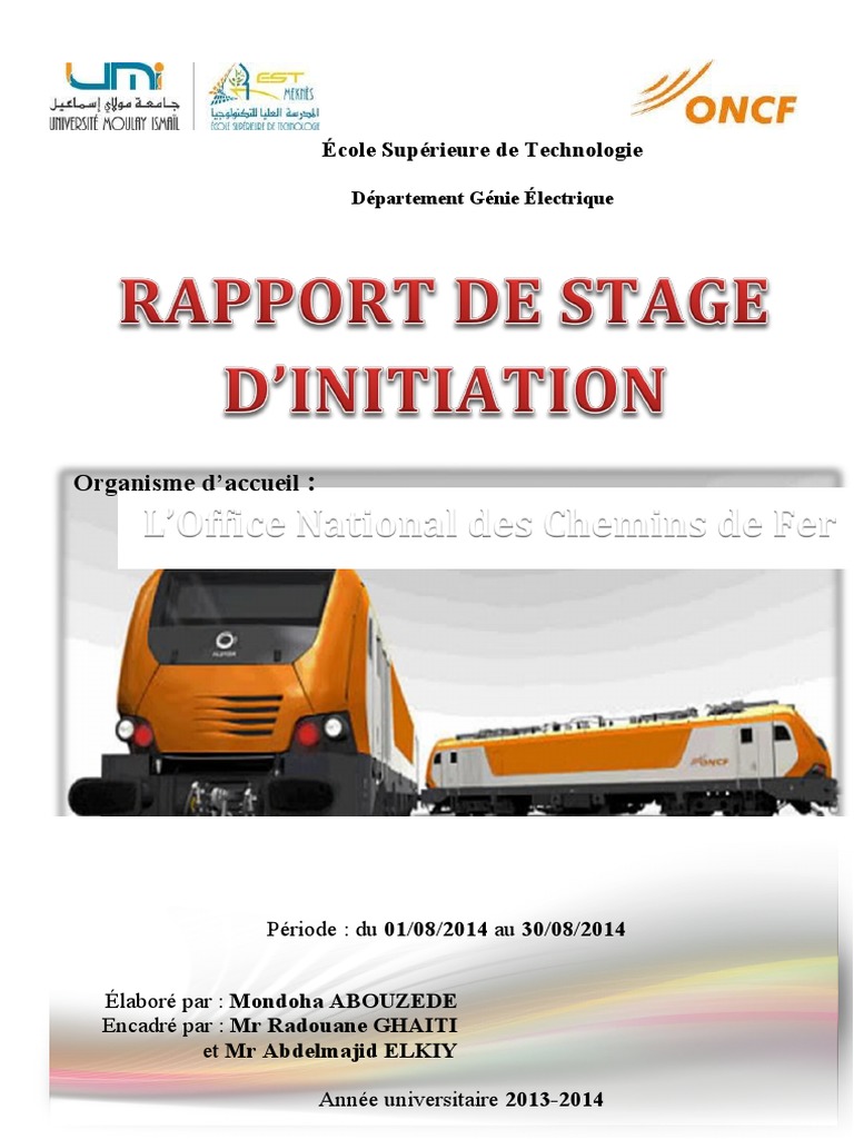 Rapport de stage à l'ONCF Meknès | PDF | Locomotives | Frein