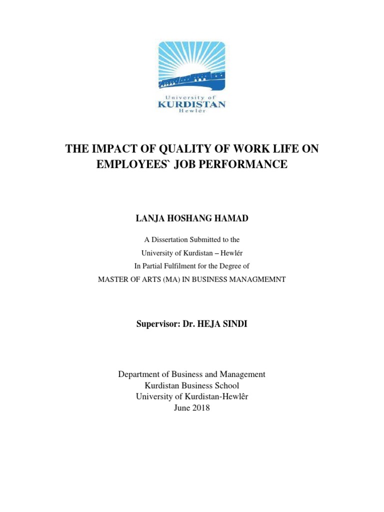 Quality of Work Life and Job Performance | PDF | Job Satisfaction ...