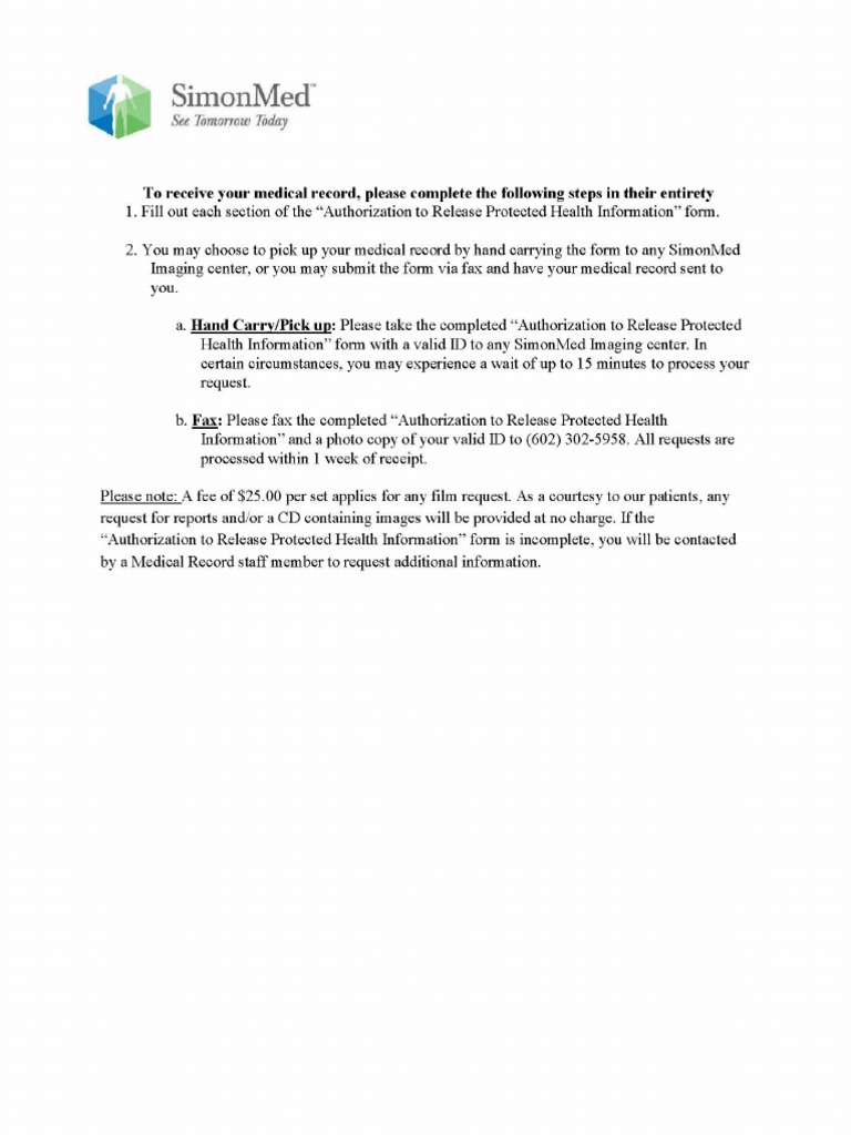 SimonMed Release of Information PDF