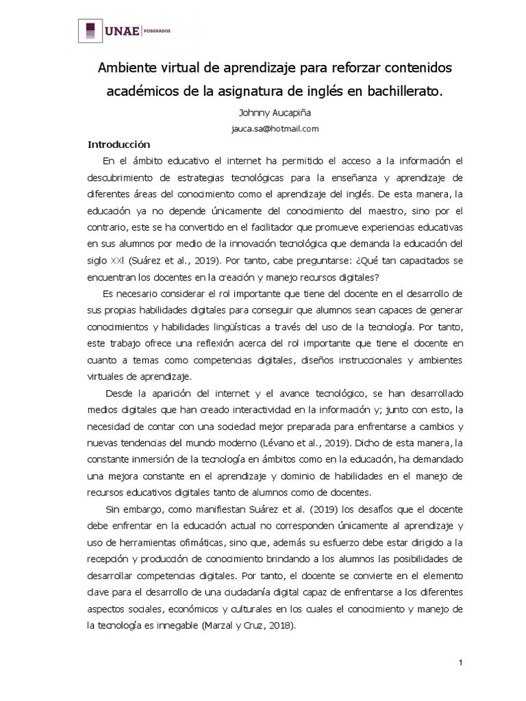 Ambiente virtual de aprendizaje pdf ense ando aprendizaje