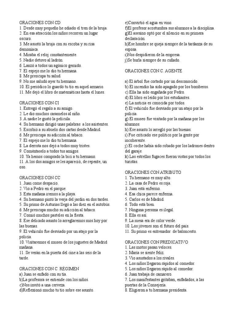 Oraciones | PDF