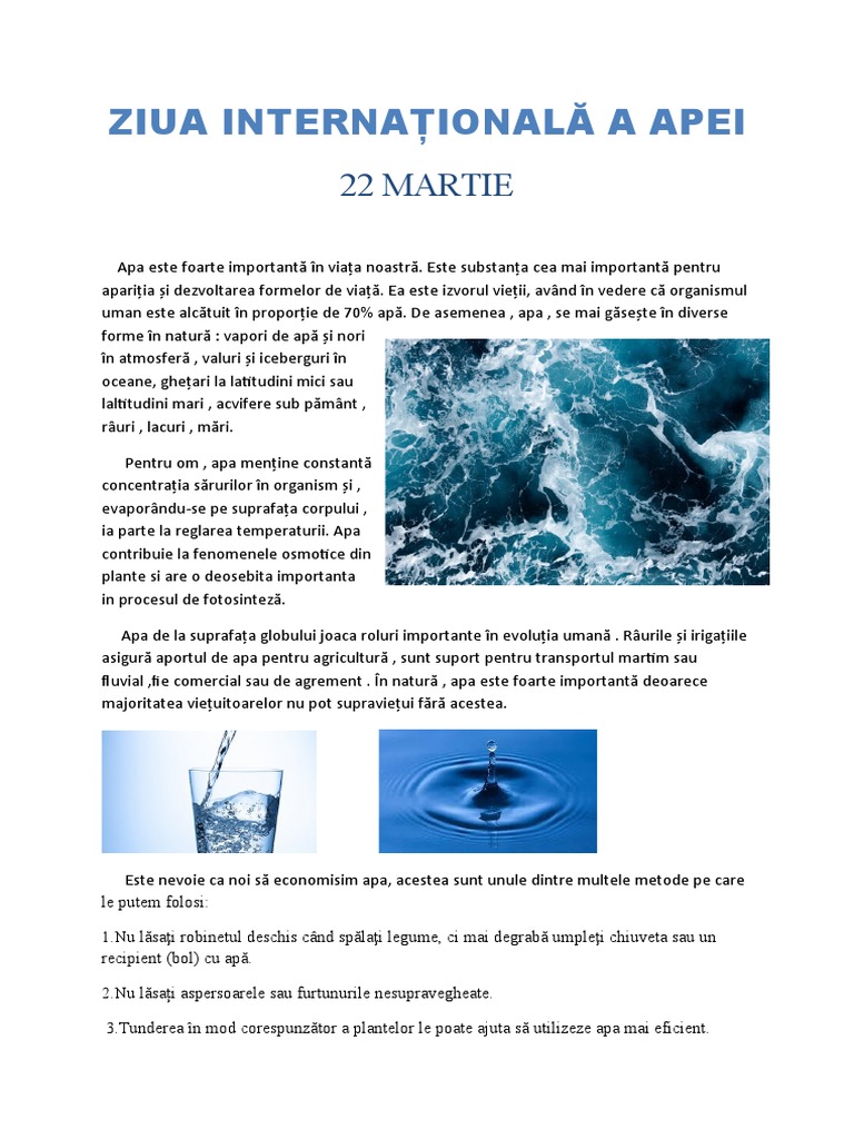 Proiect - Apa | PDF