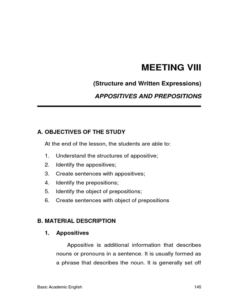 Bae 8 | PDF | Verb | Preposition And Postposition