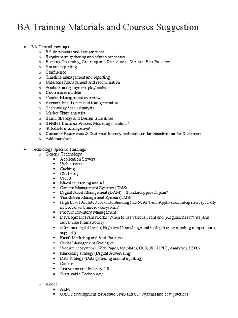 BA Training | PDF | Analytics | Cloud Computing