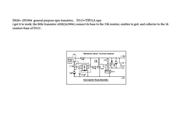 Fuel Injector Pulse Generator Circuit | PDF