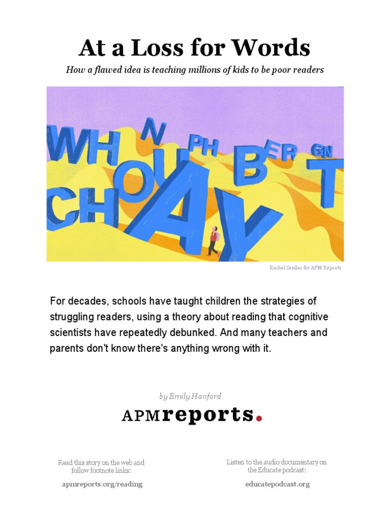 Teaching strategies flawed millions struggling to read pdf phonics