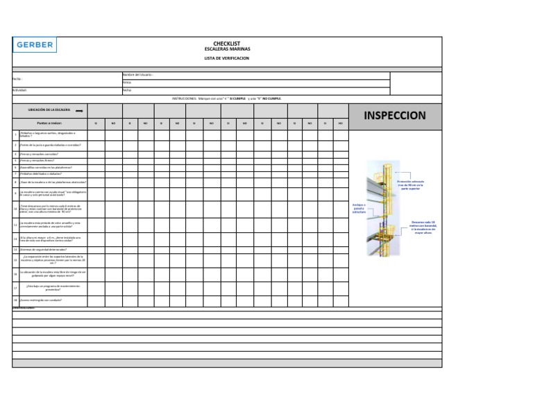 Checklist de Inspección de Escaleras Marinas | PDF | Escalera