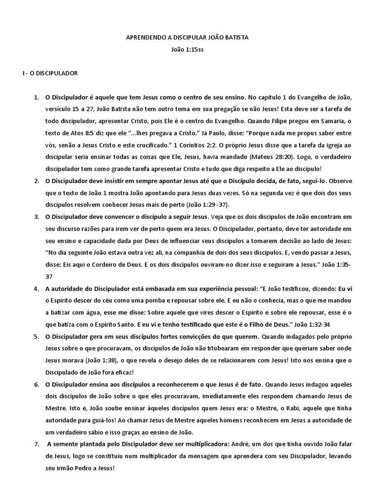 Aprendendo A Discipular | PDF | Jesus | São Pedro