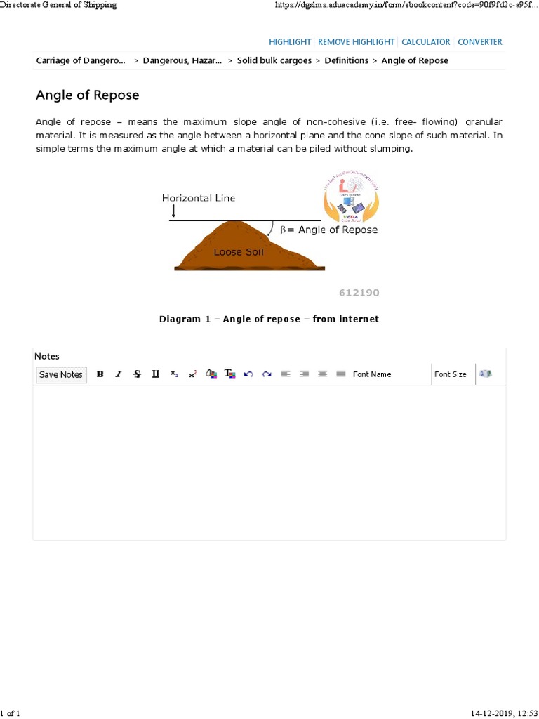 Understanding Angle of Repose in Bulk Cargo | PDF