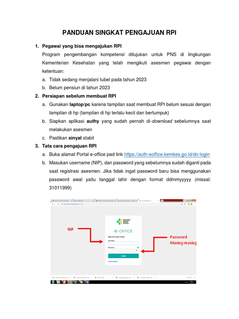 Panduan Pengajuan RPI Kemenkes | PDF