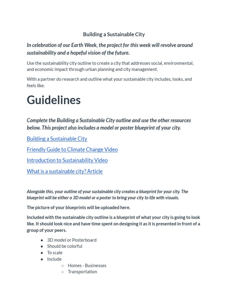 Designing a Sustainable City Blueprint | PDF | Art