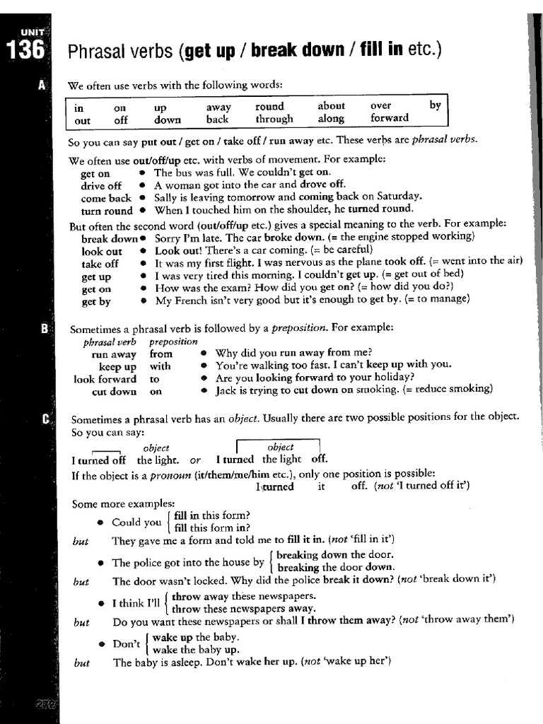 Unit 136 Phrasal Verbs Pdf