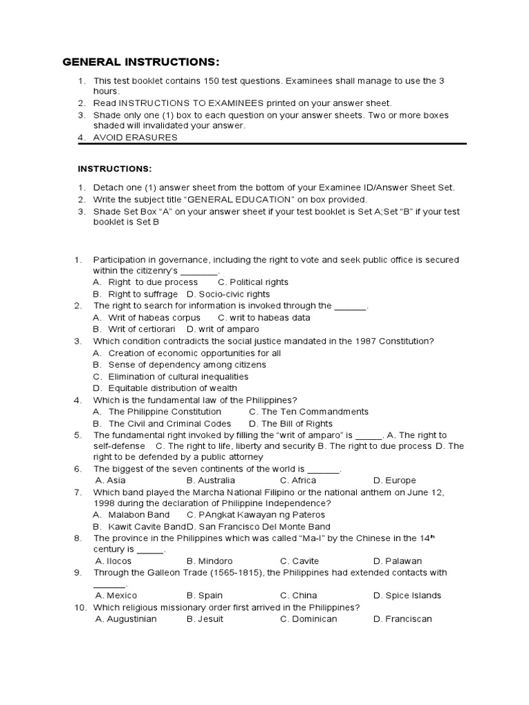 Exam Guide for Test Takers | PDF | Social Science
