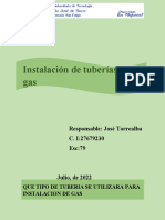 Informe Instalacion de Tuberias de Gas Jos