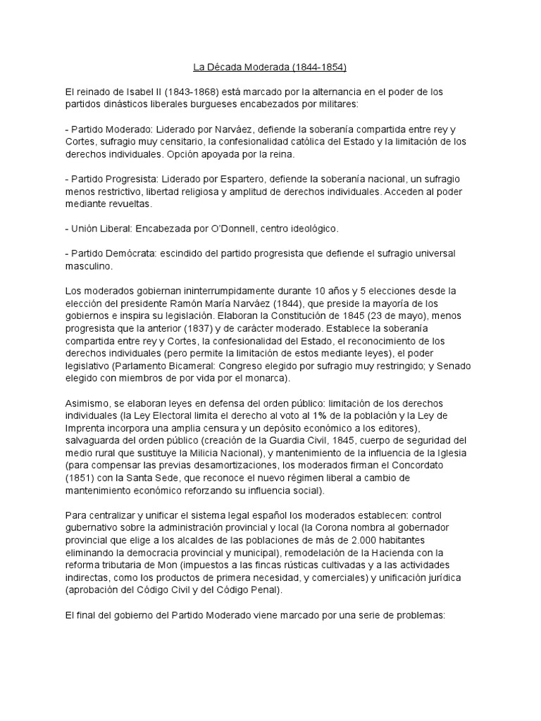 La Decada Moderada | PDF | España | Gobierno