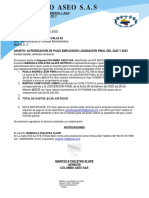 Autorización de pago empleados liquidación final 2022-2023