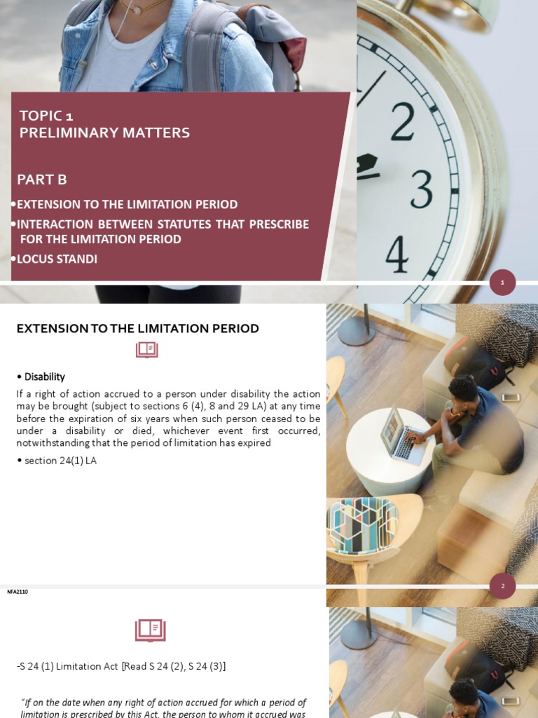 Topic 1 Part B PDF Statute Of Limitations Civil Law Law)