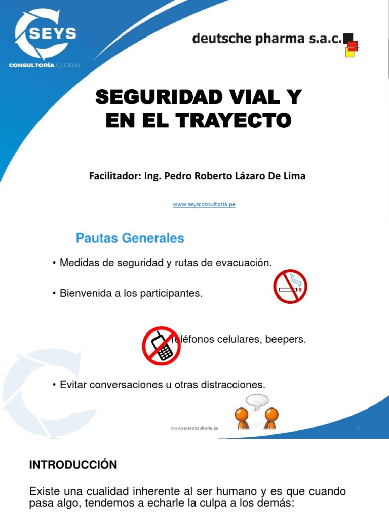 1 Seguridad Vial y Del Trayecto | PDF | Seguridad vial | Accidente de ...