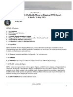 U.S. Navy Office of Naval Intelligence Threat To Shipping (WTS) Report, 12 April - 10 May 2023