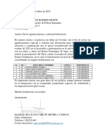 Agradecimiento y solicitud de felicitación para personal de Carabineros por apoyo en evento comunitario