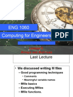 ENG 1060 Computing for Engineers: Arrays and Matrices for Modeling Ocean Temperatures