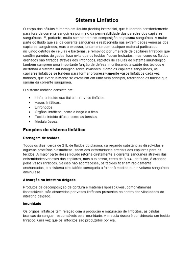 Sistema Linfático Livro Pdf Sistema Linfático Baço