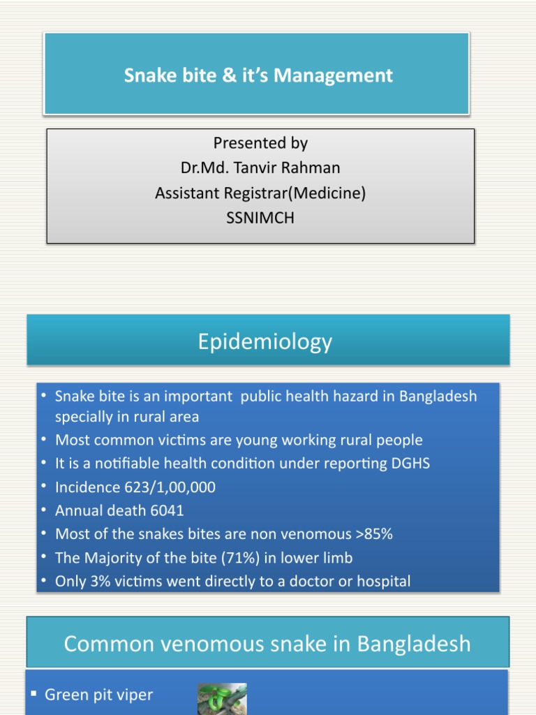 Management of Snake Bite-1 | PDF | Medical Specialties | Diseases And
