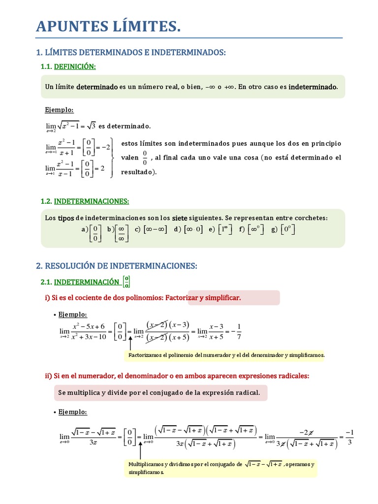 Apuntes Límites | PDF | Conceptos matemáticos | Números