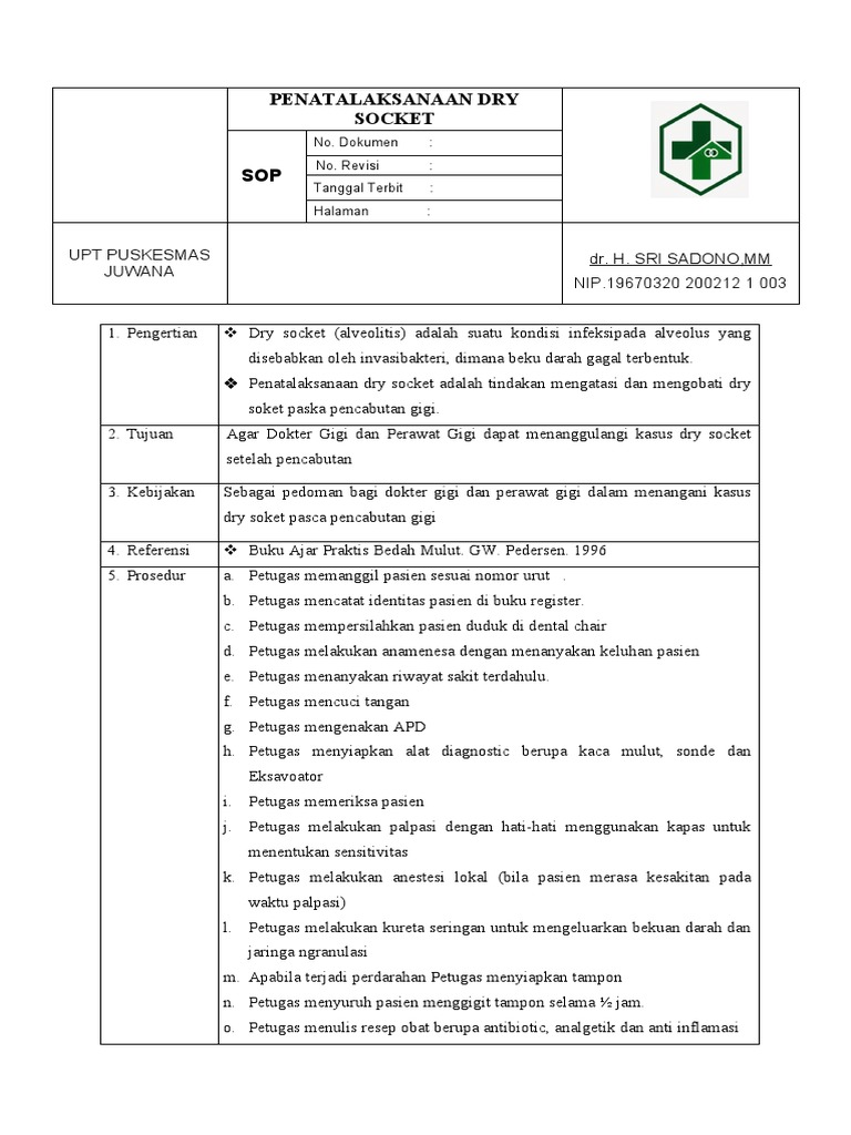 Penatalaksanaan dry socket rev pdf