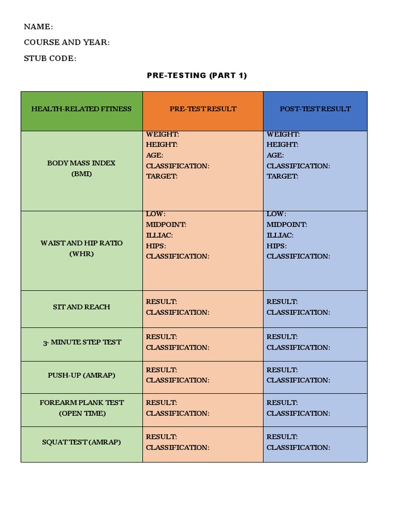 Pre-Test Assessment Form Template | PDF | Technology & Engineering