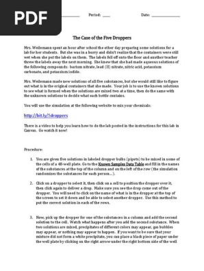 The Case of the 5 Droppers Lab 2021