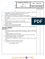 Devoir de Contrôle N°3 - Physique - 2ème Informatique (2008-2009) MR Guissouma