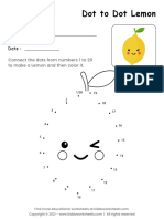 Dot to Dot Lemon Worksheet