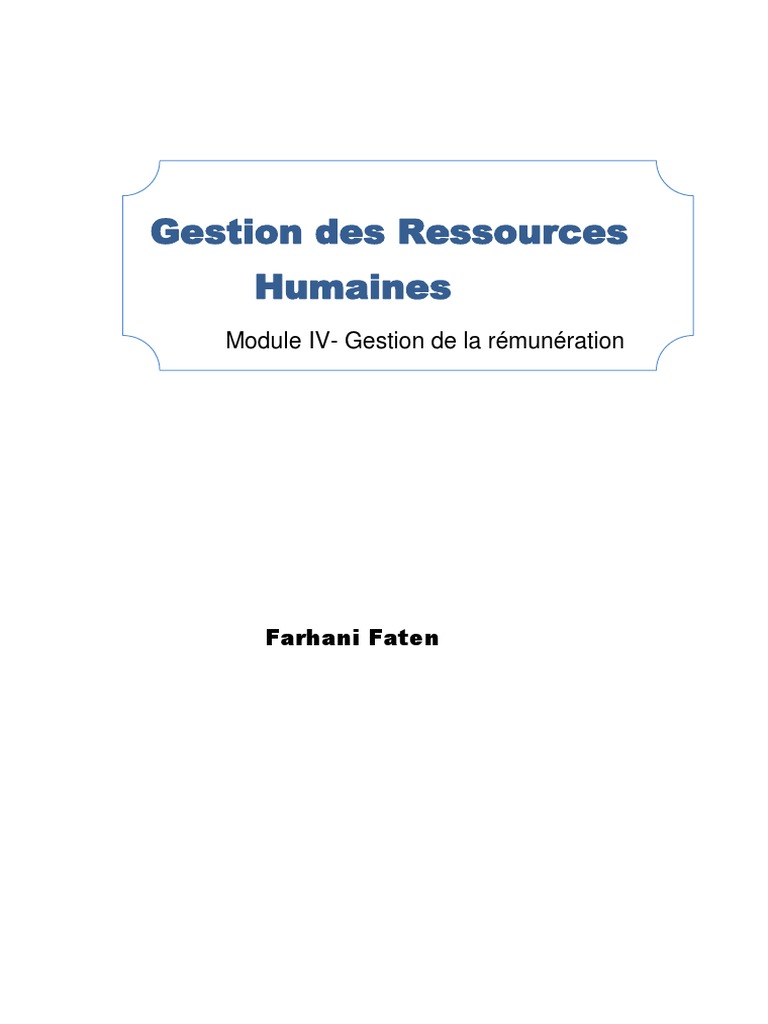 Gestion de la Rémunération en RH | PDF | Salaires | Business