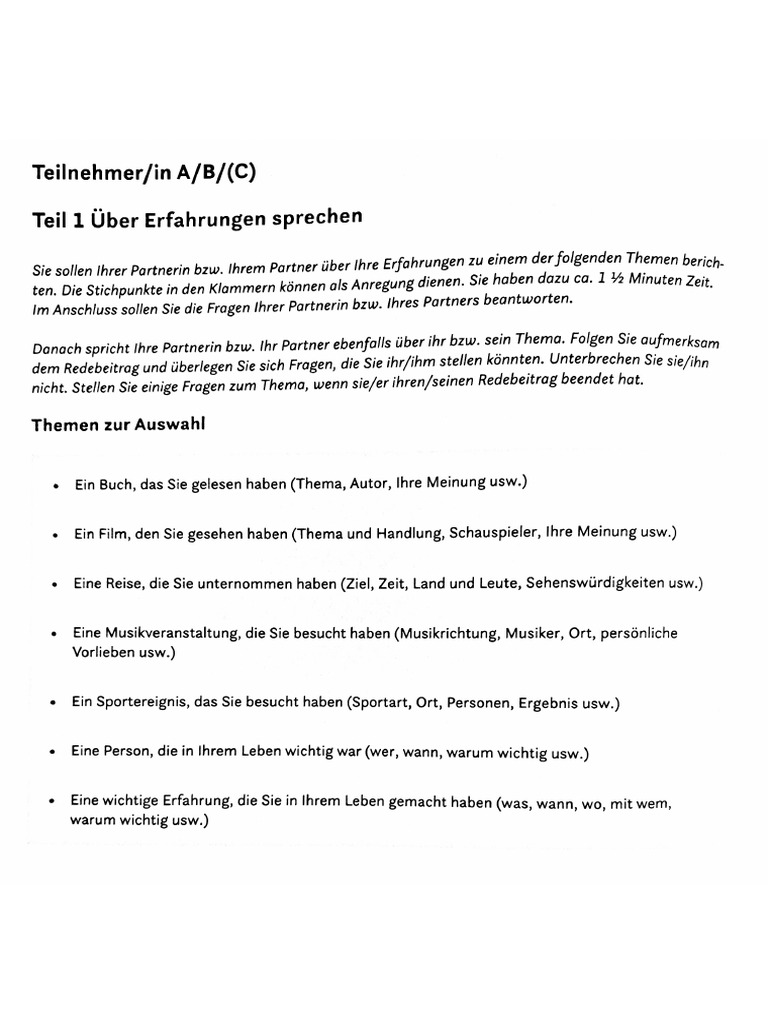 mündliche Prüfung B2 2 PDF