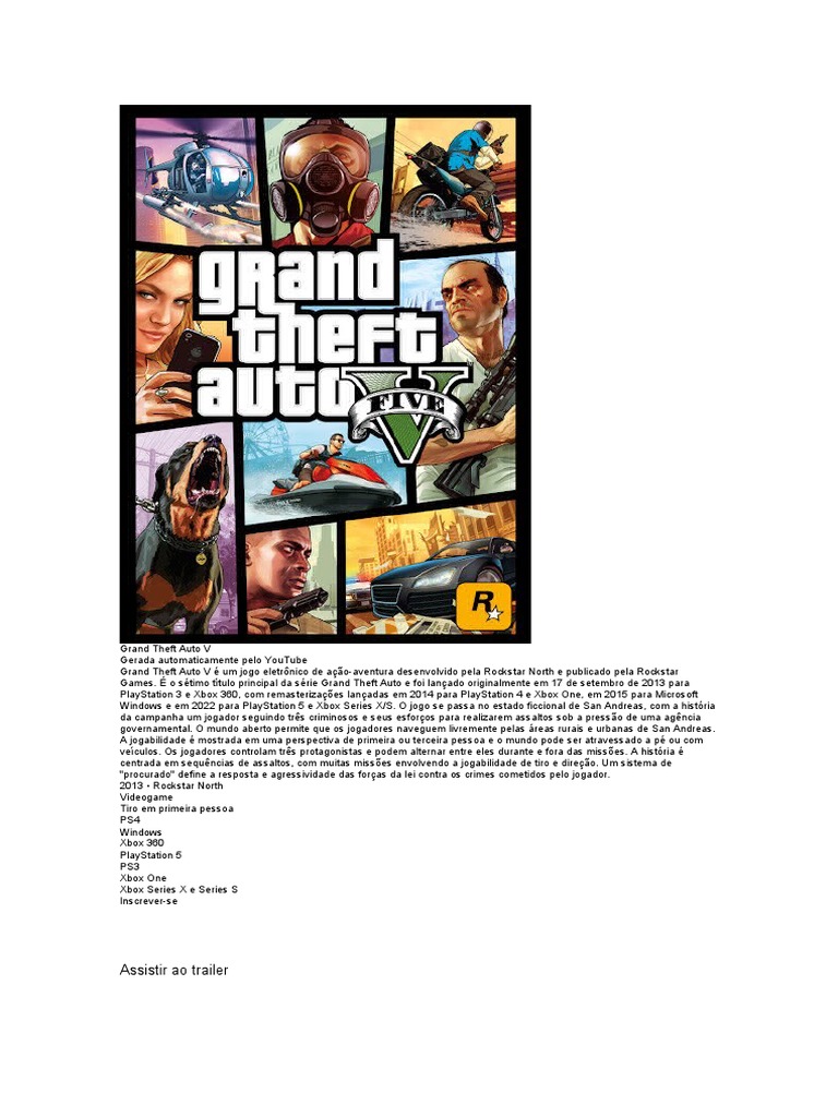 Grand Theft Auto V: Aventura em San Andreas | PDF