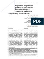 Diagnosing linguistic diversity in Cartagena