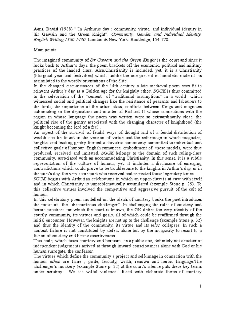 Aers david main points pdf