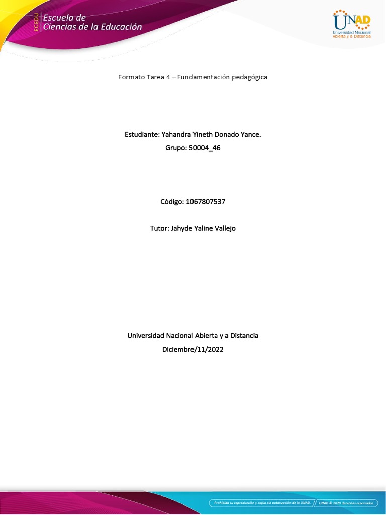Formato Tarea 4 | PDF | Crecimiento personal y profesional | Ciencia y ...