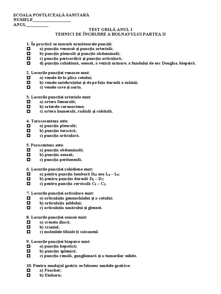 Test Grila M15 Nou | PDF