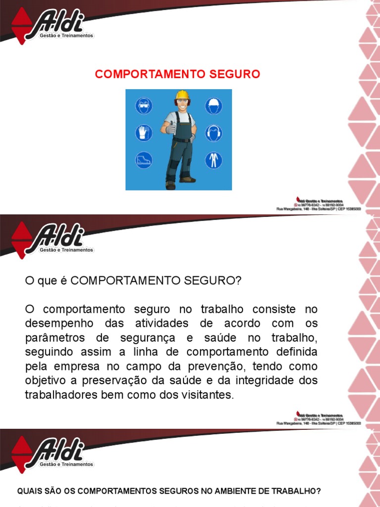 Comportamento Seguro no Trabalho | PDF | Percepção | Ciência cognitiva