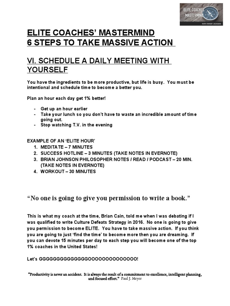 Mastermind - 6. Daily Meeting W - Yourself | PDF