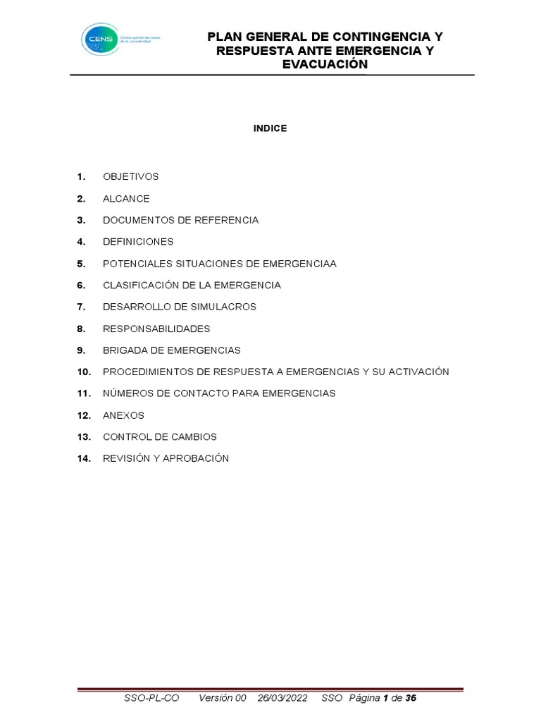 Plan de Contingencia y Emergencias 2018 | PDF | Primeros auxilios | Muerte