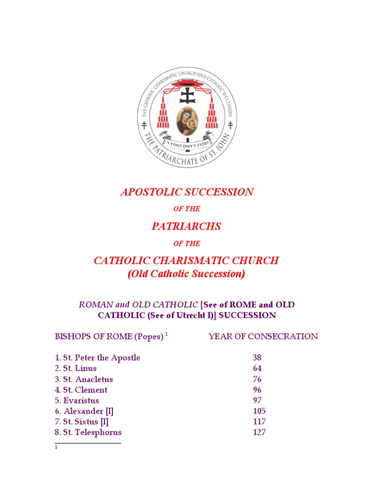 Apostolic Succession Ccc46568 PDF Diocese