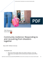 Community Resilience - Responding To and Recovering From Disasters Together