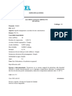 Especificaciones-Alcohol Etílico Absoluto - Etanol - E181-Hycel