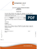 El Programa de Eps de La Caja de Compensación Familiar Compensar NIT 860.066.942-7 Certifica Que