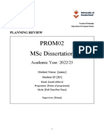 MSc Dissertation Planning Review